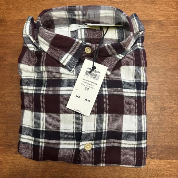 Other - NEW! Jack & Jones Mens Button Up Flannel Shirt Medium